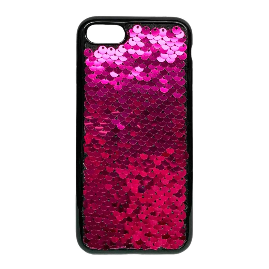 Накладка Sequins для IPhone 7/8 малинові паєтки-0