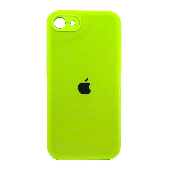 Silicone Case Square Full Camera Protective (AA) для iPhone 7 / 8 / SE (2020) (4.7") (Neon green)-0