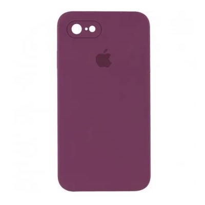 Silicone Case Square Full Camera Protective (AA) для iPhone 7 / 8 / SE (2020) (4.7") (Elderberry)-0