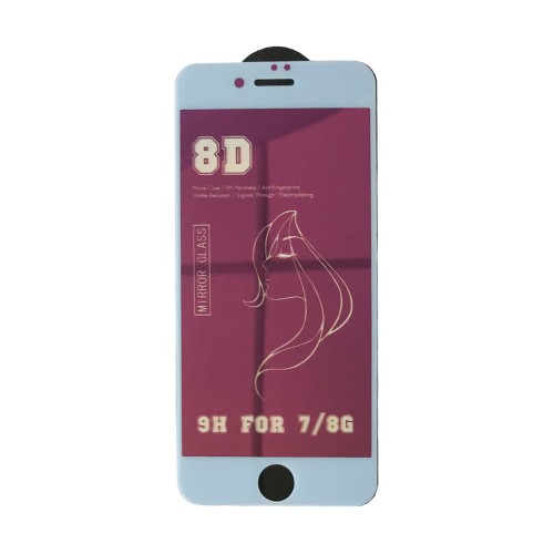 Захисне скло 8D для  IP 7/8/SE 2020 червона з білою рамкою-0