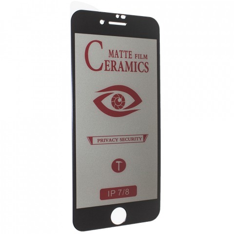 Гнучке скло Ceramic PRIVACY MATTE для iPhone 7/8 з чорною рамкою матове-0