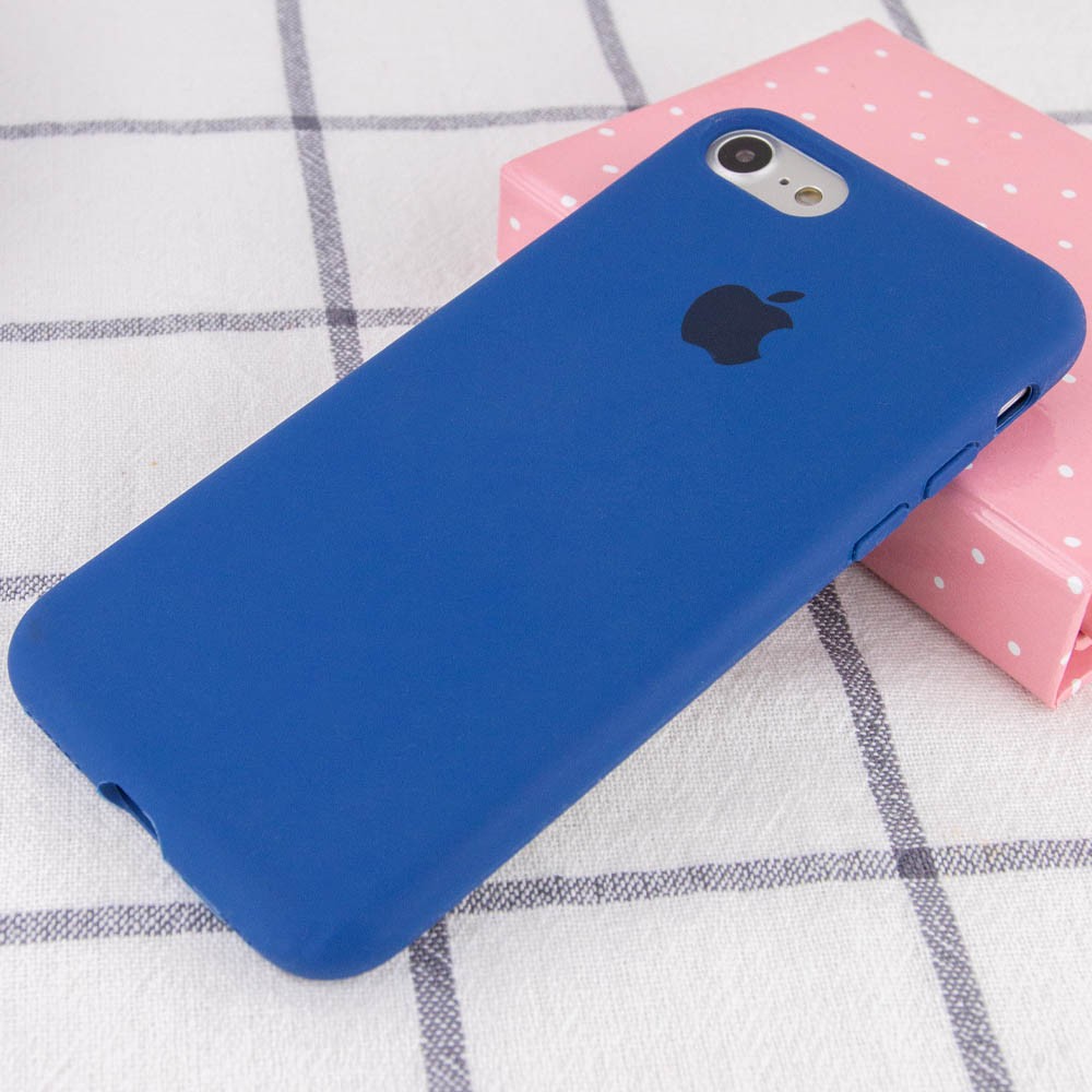 Silicone Case Full Protective (AA) для iPhone 7/8/SE (2020) (Navy Blue)-1