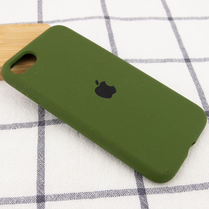 Silicone Case Full Protective (AA) для iPhone 7/8/SE (2020) (Dark Olive)-1