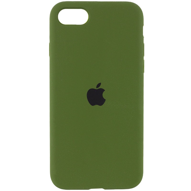 Silicone Case Full Protective (AA) для iPhone 7/8/SE (2020) (Dark Olive)-0