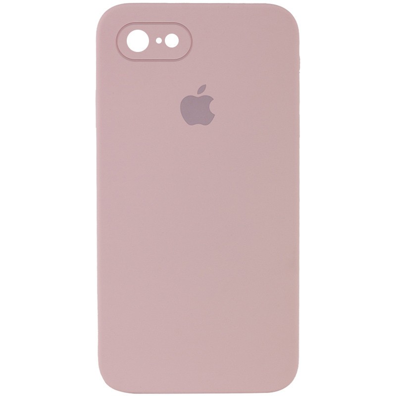 Silicone Case Square Full Camera Protective (AA) для iPhone 7 / 8 / SE (2020) (4.7") (Pink Sand)-0
