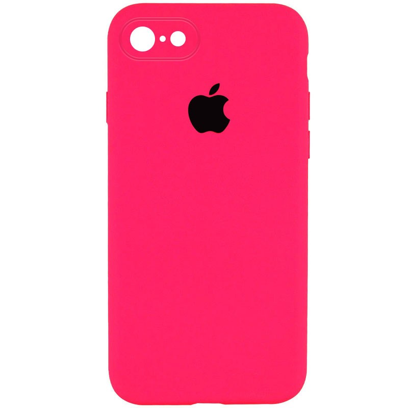Silicone Case Square Full Camera Protective (AA) для iPhone 7 / 8 / SE (2020) (4.7") (Barbie pink)-0