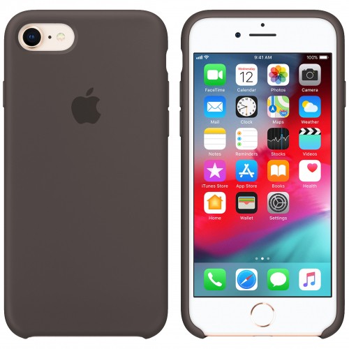 Silicone Case (AA) для iPhone 7/8/SE (2020) (Brown)-0