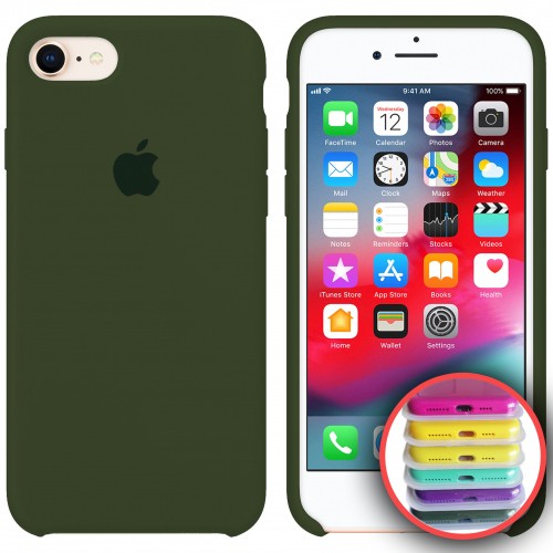 Silicone Case Full Protective (AA) для iPhone 7/8/SE (2020) (Virid)-0