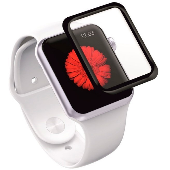 Скло-плівка Full Glue Watch 3D для Watch 38 mm (тех.пак) (Чорний)-0
