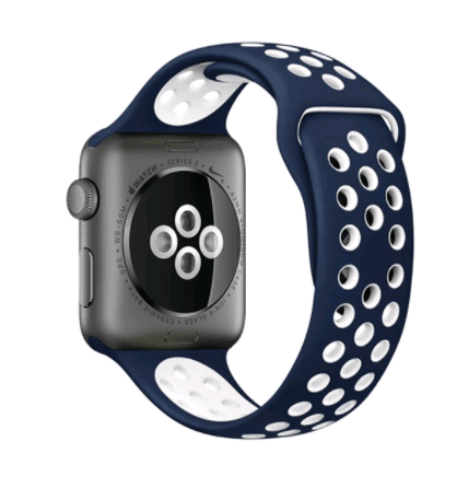 Ремінець Silicone Sport для Watch 38/40/41 mm синьо-білий-0