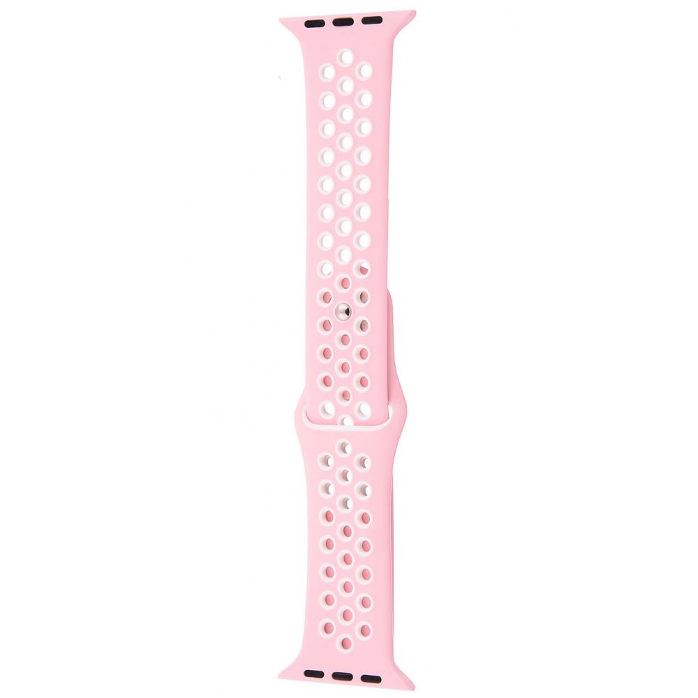 Ремешок Apple Watch 42mm Silicone Sport (Розово-белый)-0