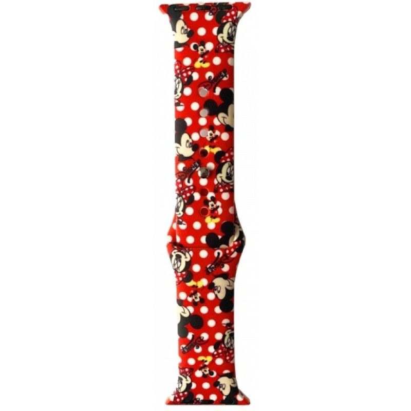 Ремінець CARTOON для Apple Watch 38/40 Mickey Mouse червоний-0