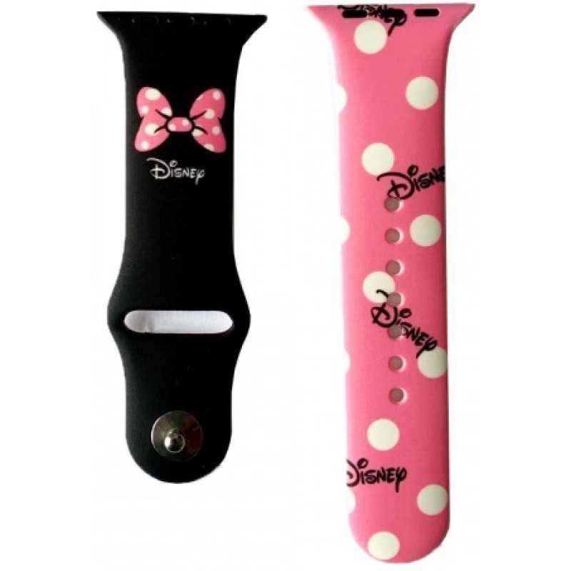 Ремінець CARTOON для Apple Watch 38/40  Minnie Mouse BOW рожевий-0
