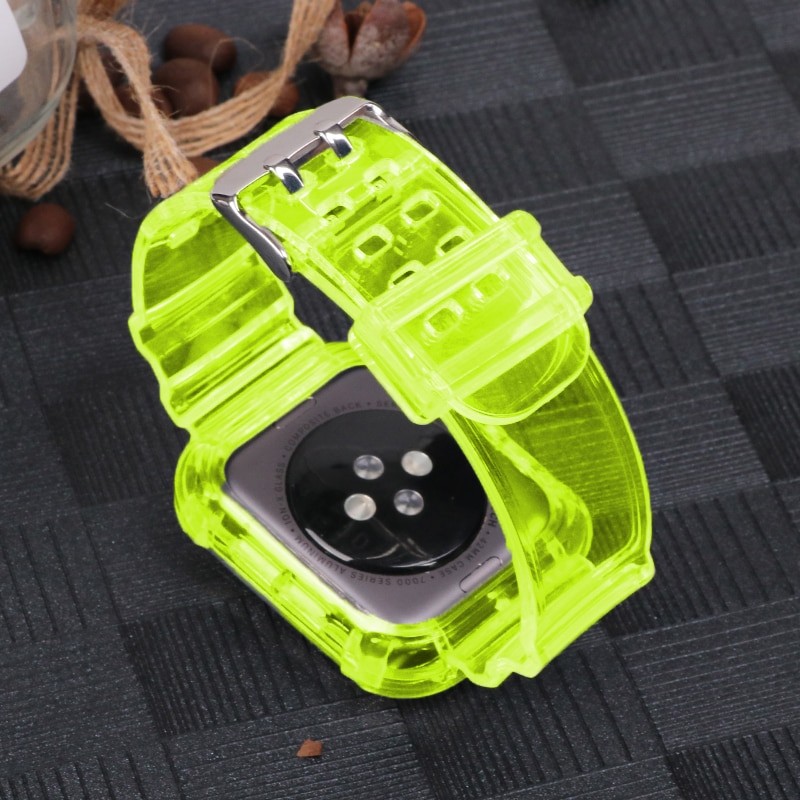 Ремінець для Apple Watch Band Color Transparent + Protect Case 40mm (Fluorescent)-1