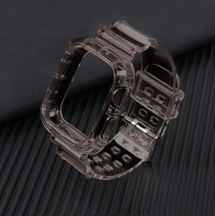 Ремінець для Apple Watch Band Color Transparent + Protect Case 44mm (Grey)-0