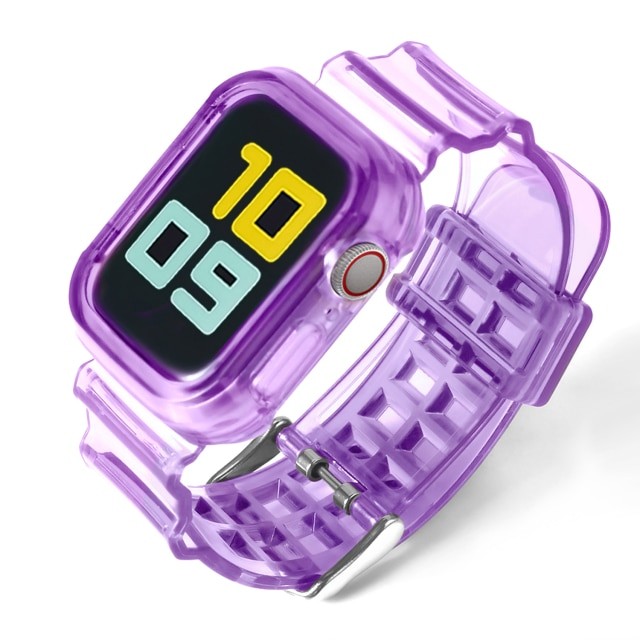 Ремінець для Apple Watch Band Color Transparent + Protect Case 40mm (Lilac)-0