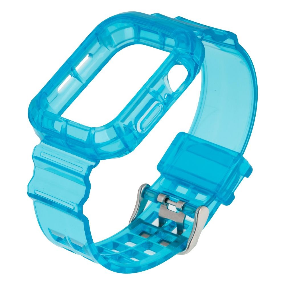 Ремінець для Apple Watch Band Color Transparent + Protect Case 40mm (Sea Blue)-0