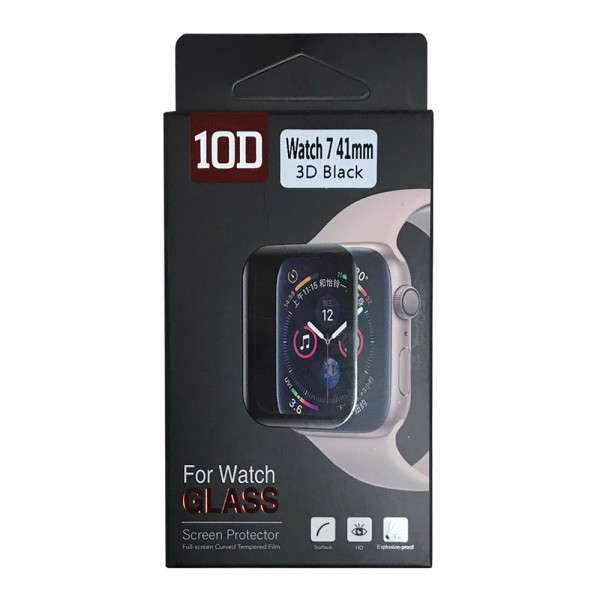 Захисне скло 10D для Apple Watch 7 41 mm (black)-0
