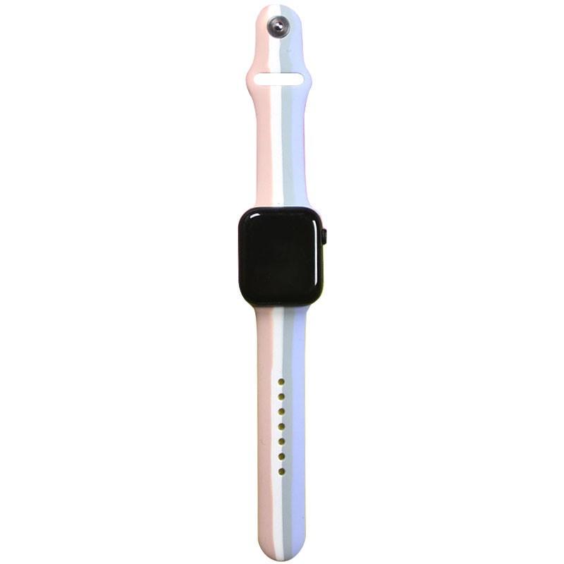 Силіконовий ремінець для Apple Watch 38/40 Рожевий/Бузковий-0