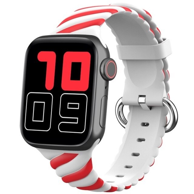 Ремінець Multicolor Silicone для Apple Watch 38mm/40mm червоно-білий-0