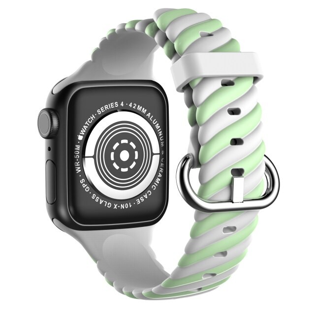 Ремінець Multicolor Silicone для Apple Watch 38mm/40mm хакі-білий-0