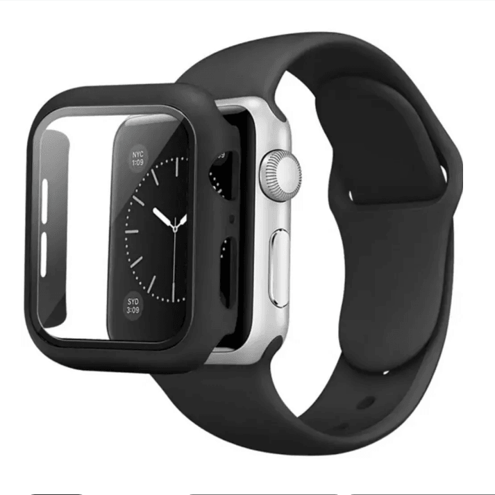 Ремінець Silicon+glass для Apple Watch 38/40mm black-0