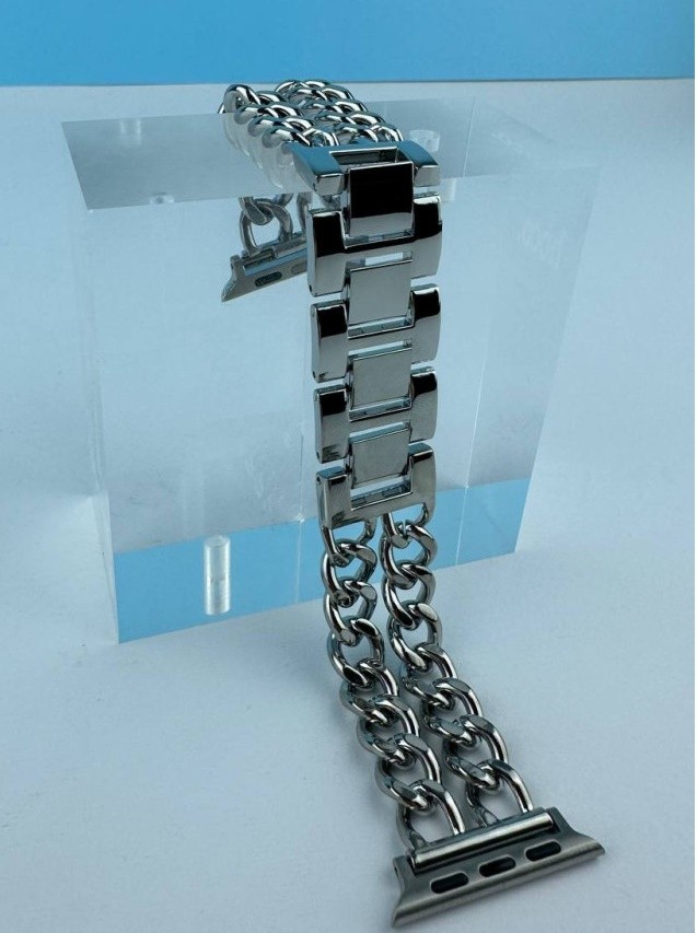 Ремінець Metal Double Chain для Watch 38/40/41mm (Сріблястий)-0