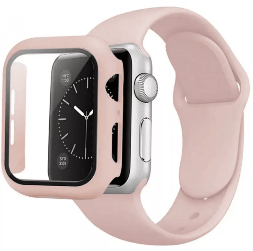 Ремінець Silicon+glass для Apple Watch 42mm pink sand-0
