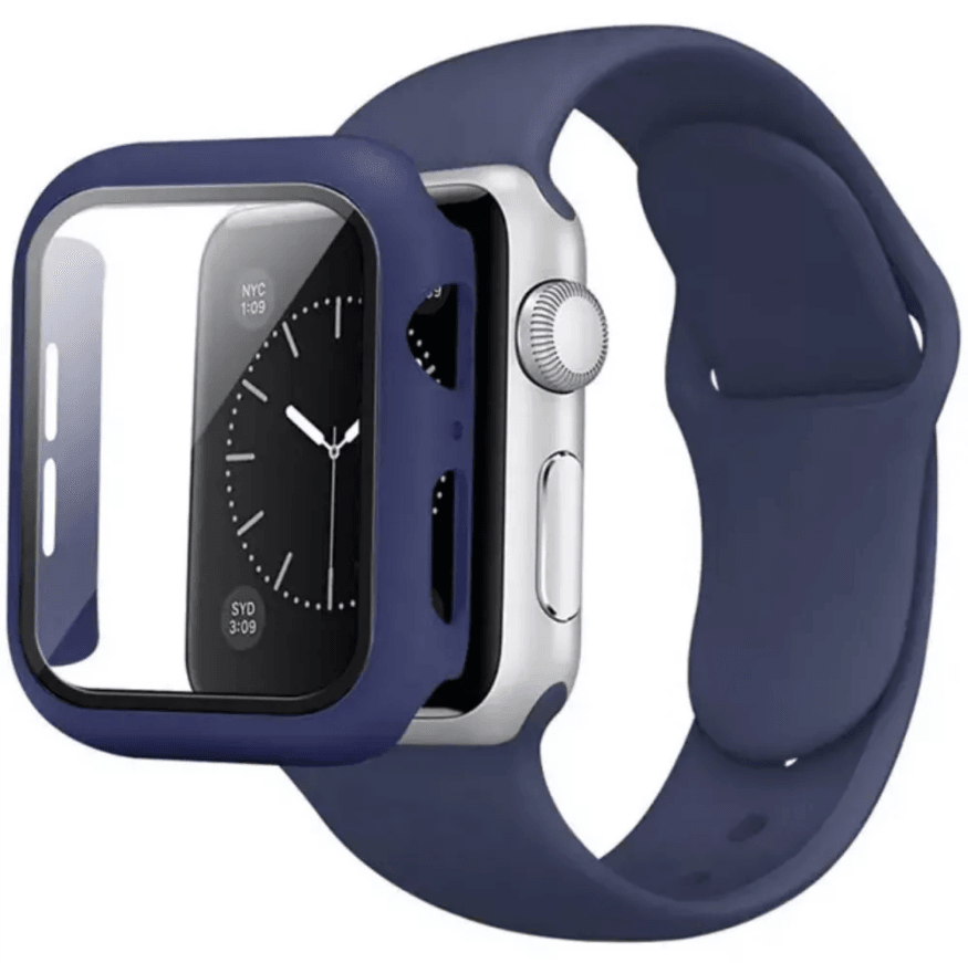 Ремінець Silicon+glass для Apple Watch 38/40mm midnight blue-0
