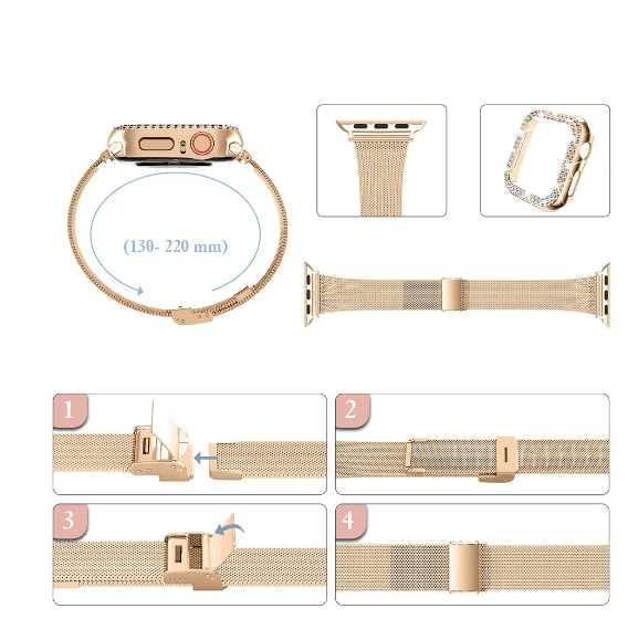 Ремінець Slim Strap + case для Apple watch 42 mm rose gold-1