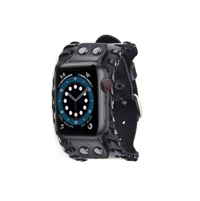 Ремінець Leather strap для Apple Watch 38 чорний-0
