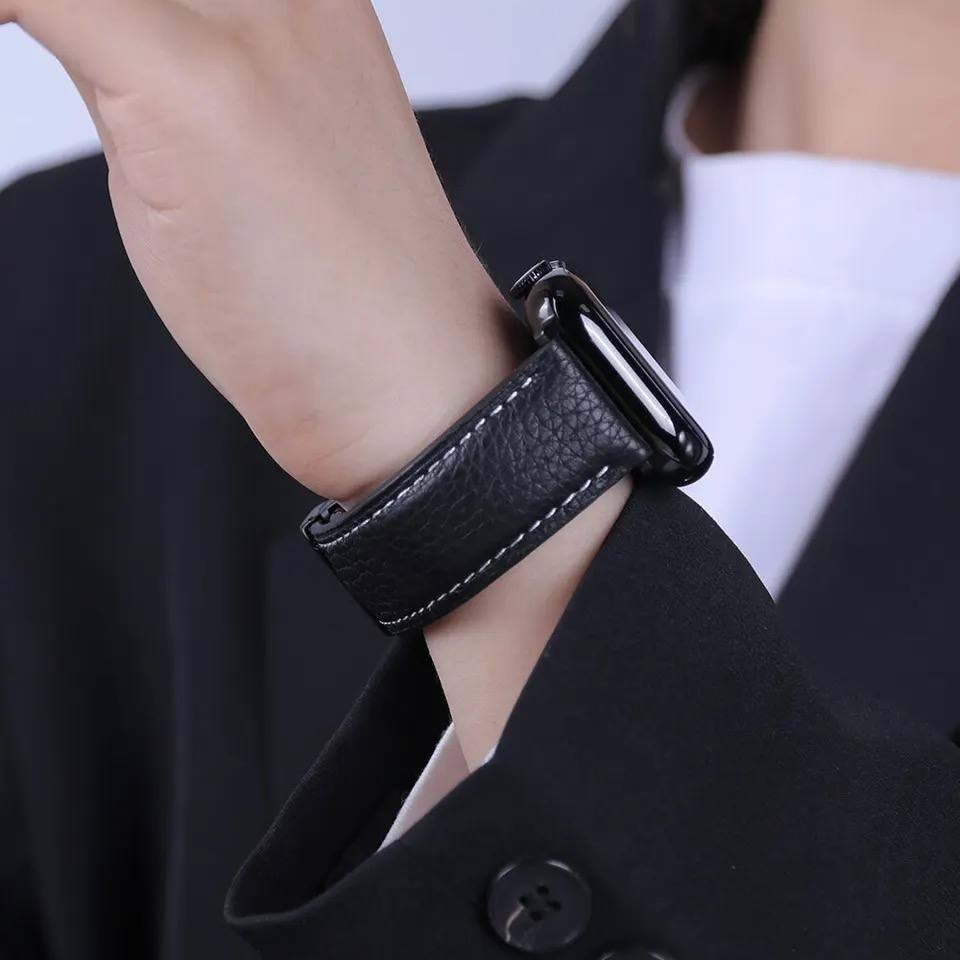 Ремінець Leather Strap для Apple Watch 42/44/45/49 mm (22 mm) Black-0