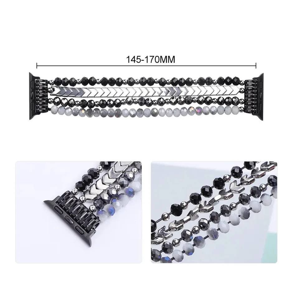 Ремінець Beaded bracelet для Apple watch 38/40/41 mm Black-1