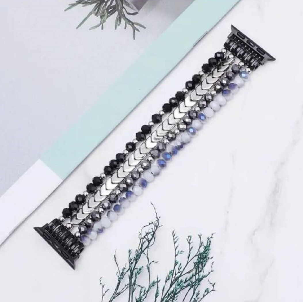 Ремінець Beaded bracelet для Apple watch 38/40/41 mm Black-0