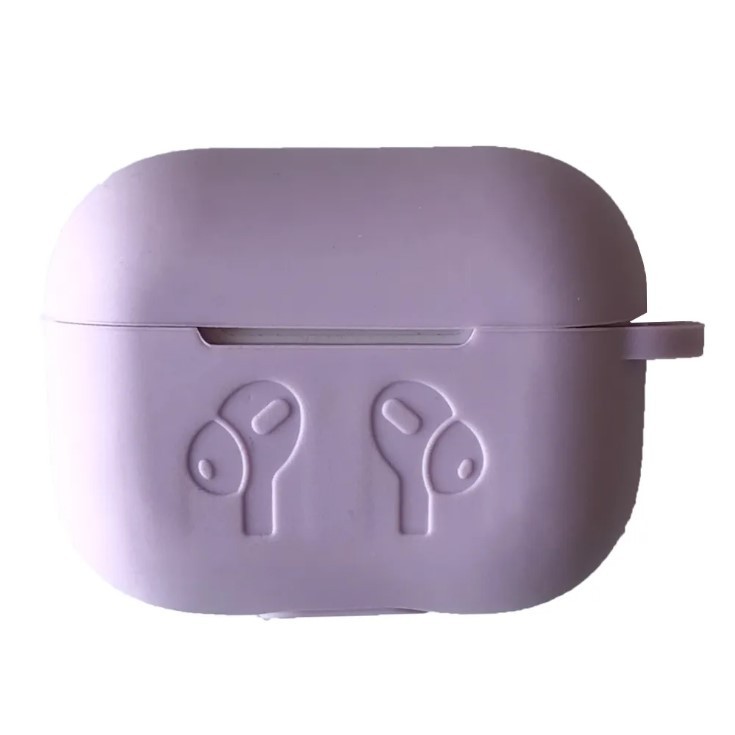 Чохол для AirPods 4 Silicone Case Logo + карабін  (Light purple)-0