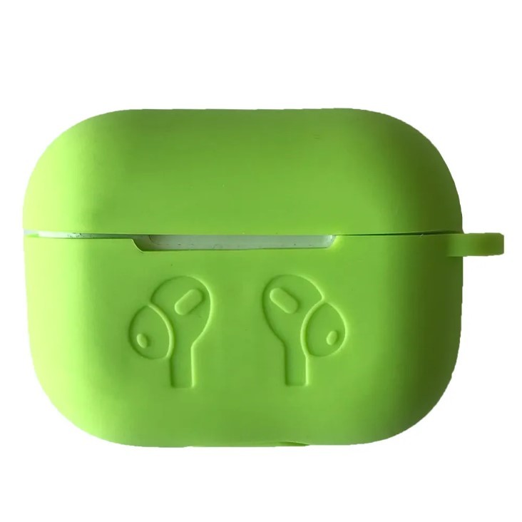 Чохол для AirPods Pro 2 Silicone Case Logo + карабін  (Green)-0