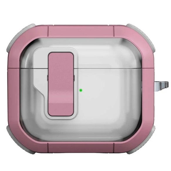 Футляр протиударний Locking Button для навушників Airpods 4 (Pink)-0