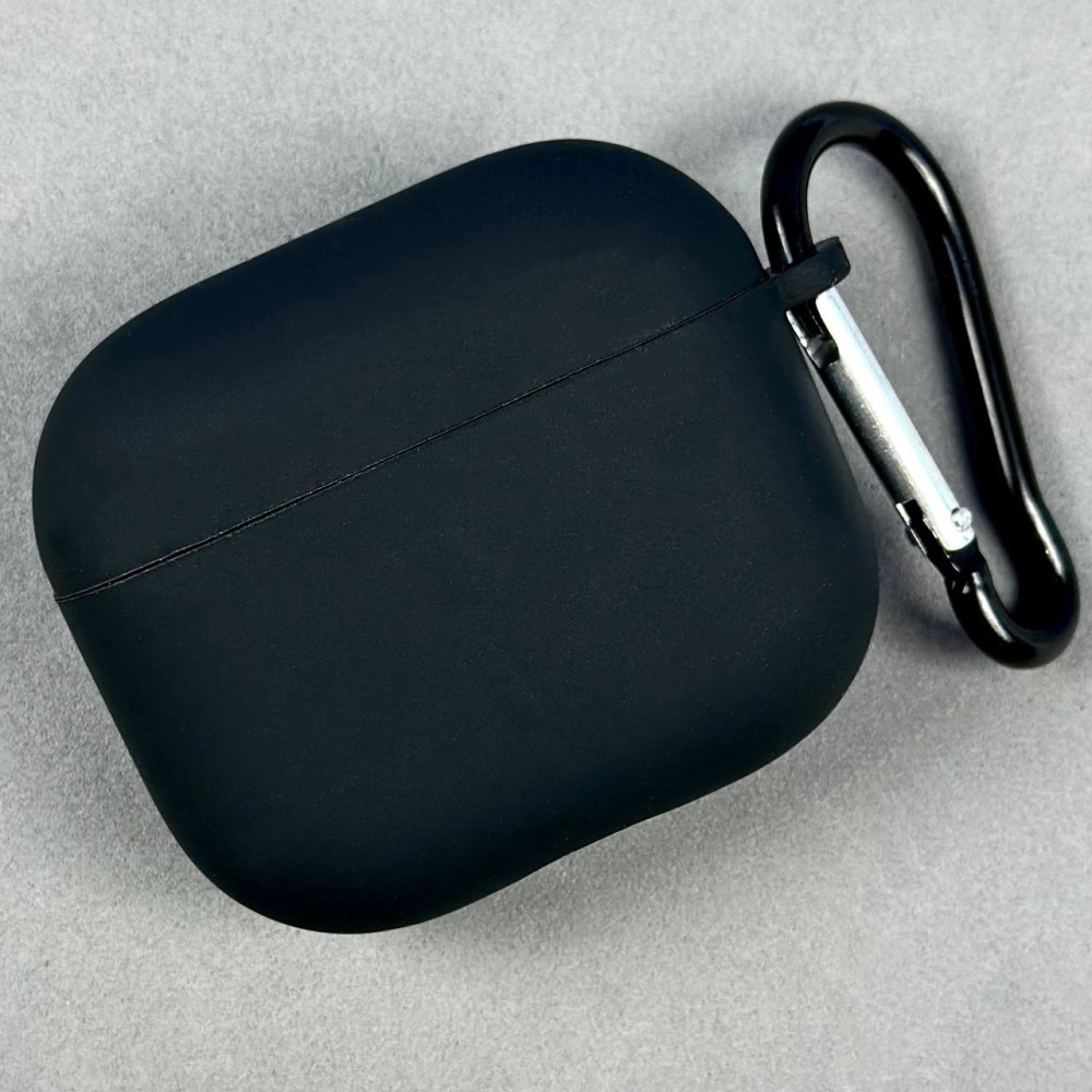 Силіконовий футляр з мікрофіброю для AirPods Pro 3 (Чорний)-0
