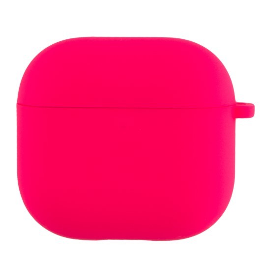 Silicone Case для Airpods 4 з мікрофіброю  (Shiny pink)-0