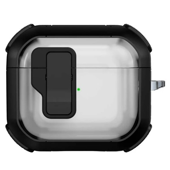 Футляр протиударний Locking Button для навушників Airpods 4 (Black)-0