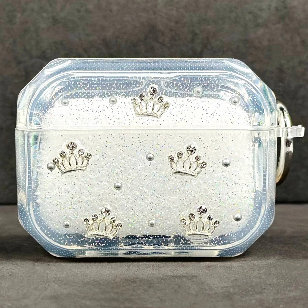 Чохол Silicone Case Shiny crystal Mix для Airpods Pro 3 (Корона)-0