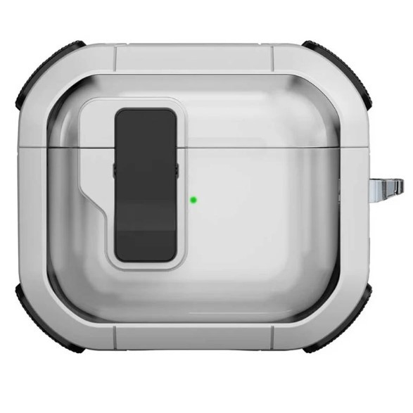 Футляр протиударний Locking Button для навушників Airpods Pro 3 (White)-0