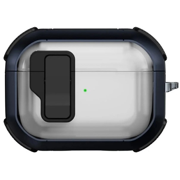 Футляр протиударний Locking Button для навушників Airpods Pro 2 (Blue)-0