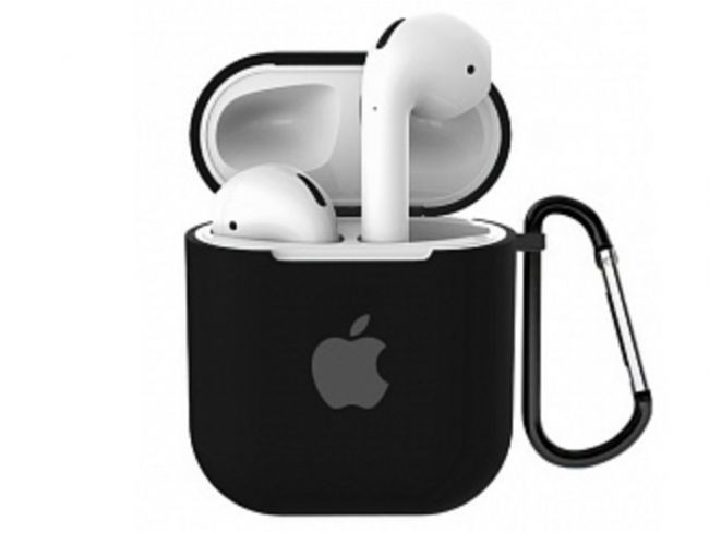 Чохол для AirPods Silicone Case Logo  (black)-0