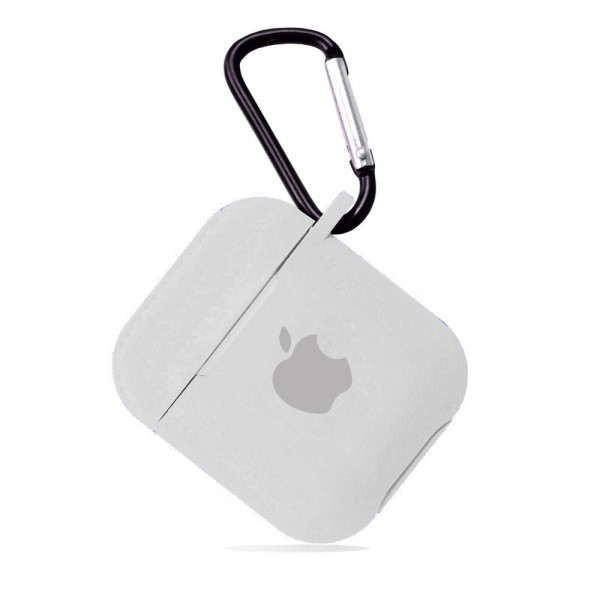Чохол для AirPods Silicone Case Logo (white)-0