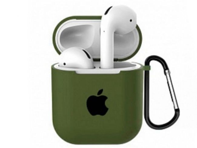 Чохол для AirPods Silicone Case Logo (olive)-0