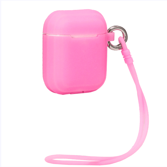 Чохол "Luminescent" для Airpods рожевий (силікон світиться в темряві)-0