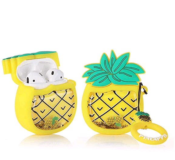 Fruits Case with Sparcles & Water for AirPods (pineapple)-0
