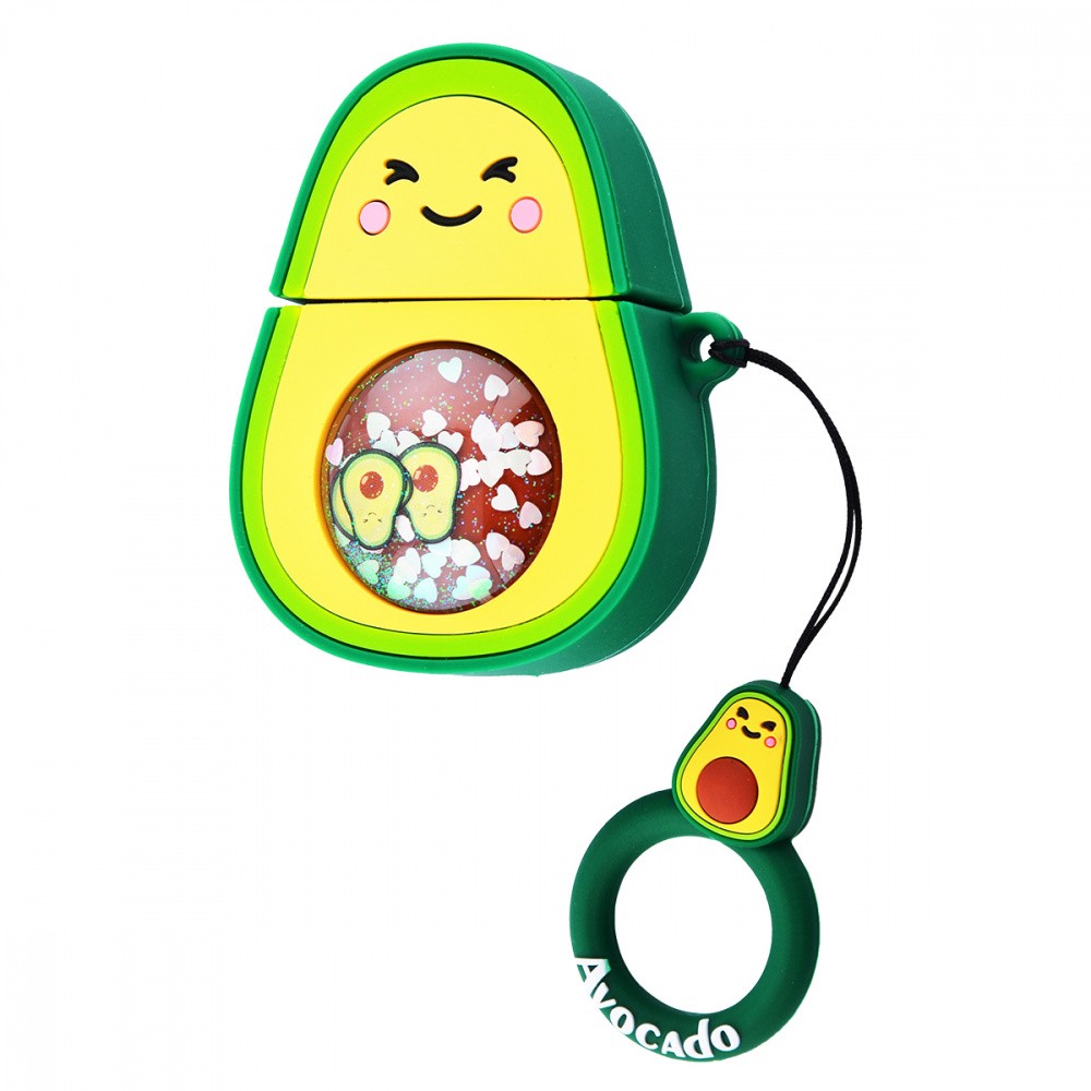 Fruits Case with Sparcles & Water for AirPods (avocado)-0