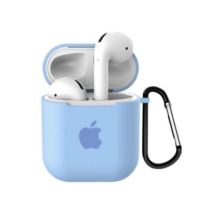 Чохол Logo case для AirPods 1/2 з карабіном (Lilac Cream)-0